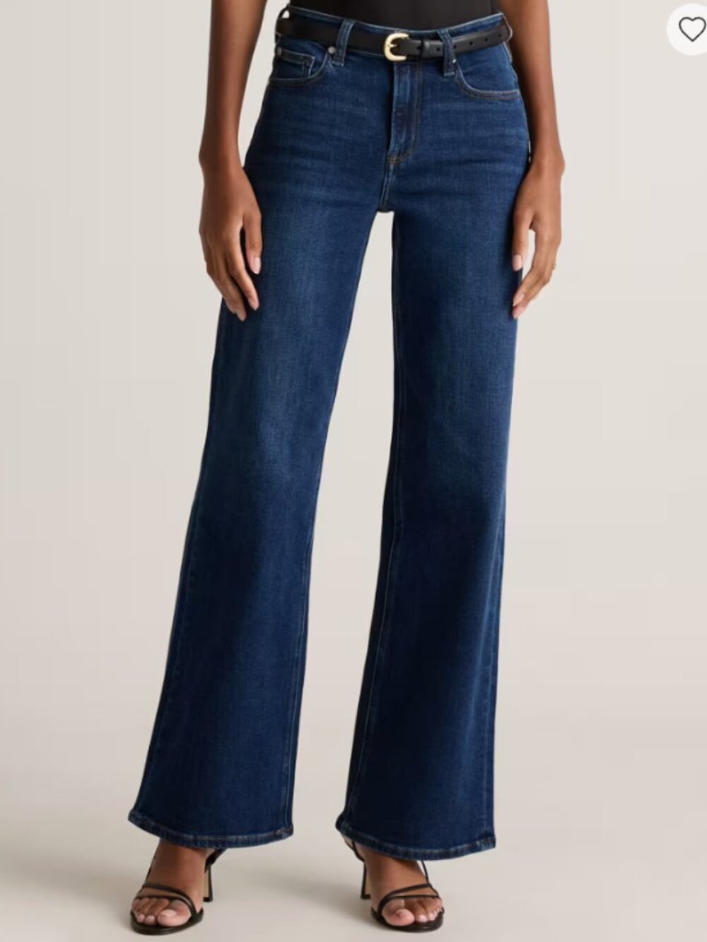 Quince Bella Stretch Wide Leg Jeans Midnight Blue 27 NWT 30 Inseam